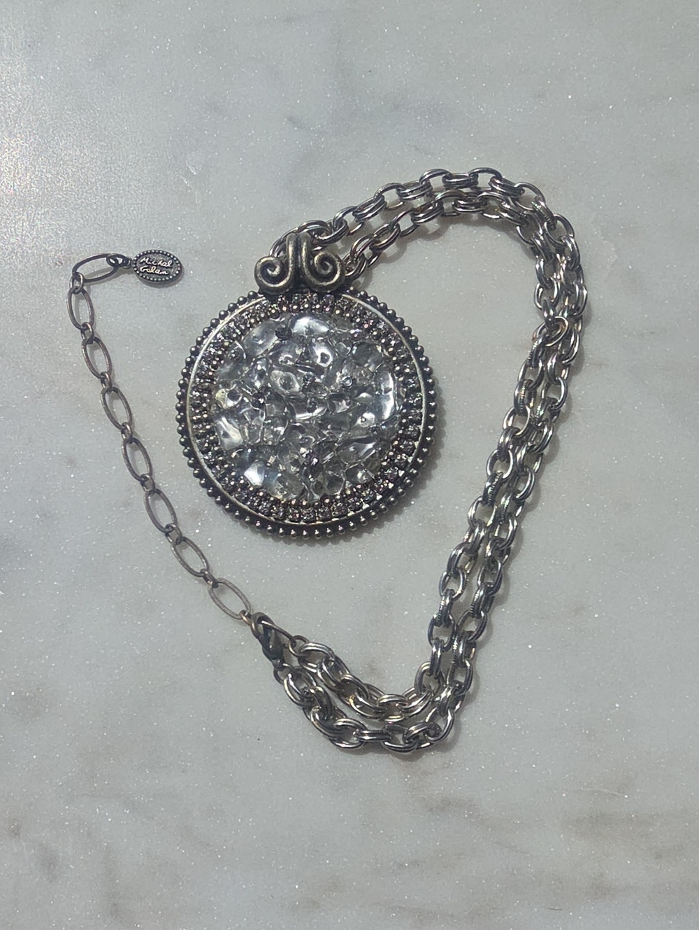 Michal Golan Icy Dreams Circle Pendant Necklace